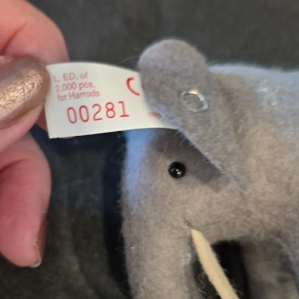 Steiff Made For Harrods Gray Elephant Plush